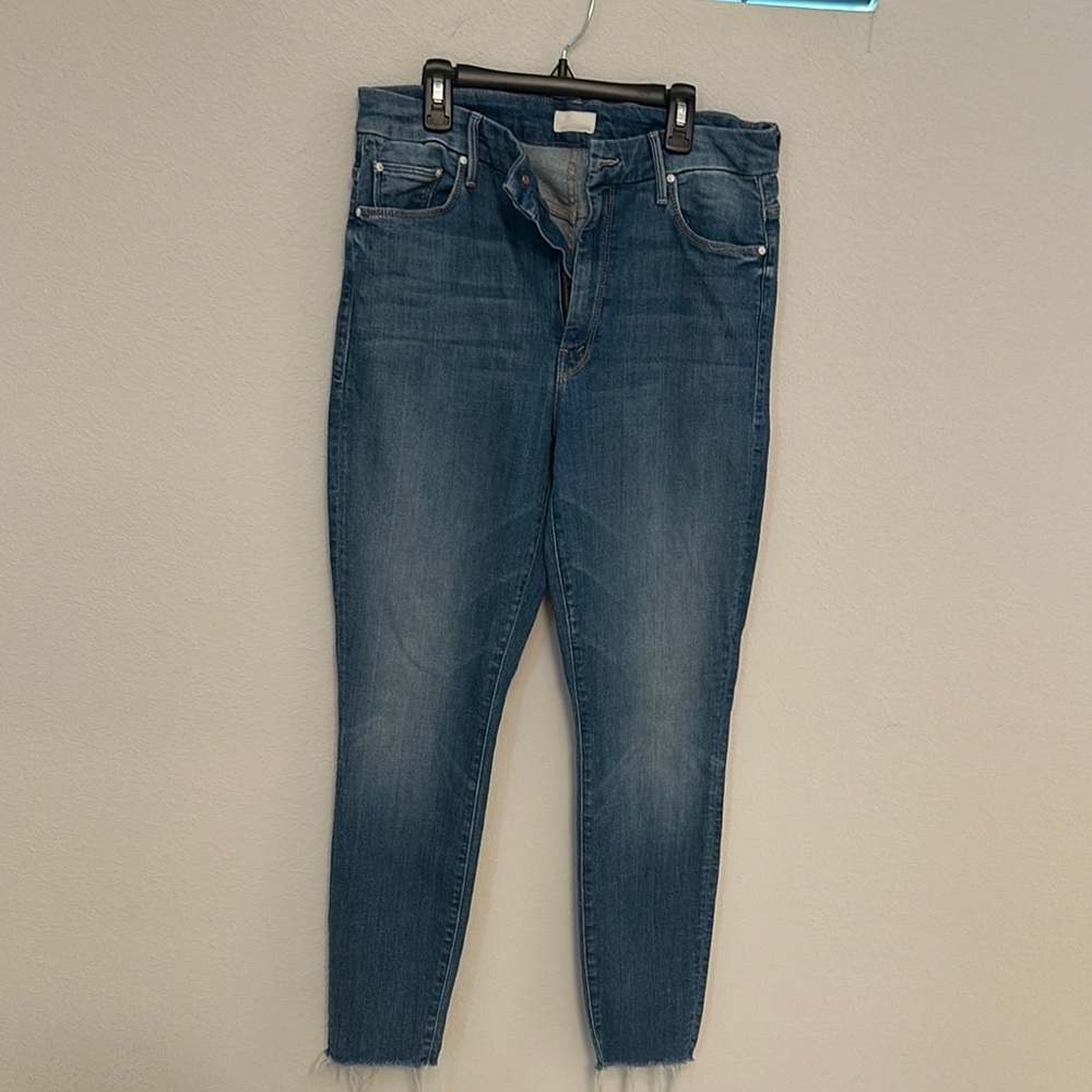 MOTHER Blue Skinny Jeans Medium Wash